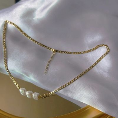 Right Grand Elegant Wedding Fashion Jewelry Stainless Steel Gold Plated Fresh Water Pearl Necklace Bracelet And Ring Set