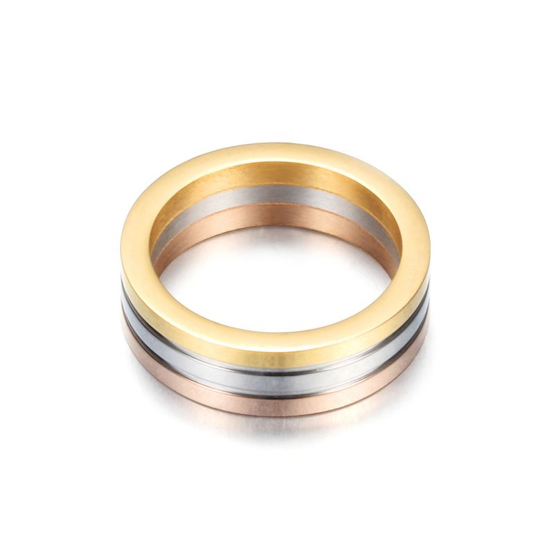 Right Grand Minimalist Fashion Women Stainless Steel Wedding Engagement Jewelry 3 Colors Valentine's Day Love Couple Ring