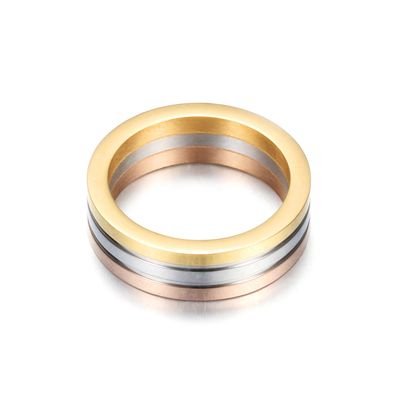 Right Grand Minimalist Fashion Women Stainless Steel Wedding Engagement Jewelry 3 Colors Valentine's Day Love Couple Ring