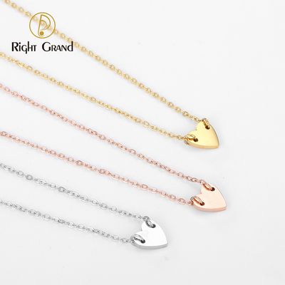 Right Grand Minimalist Dainty Trending Gifts Jewelry Women Stainless Steel Gold Plated Tiny Heart Pendant Necklace