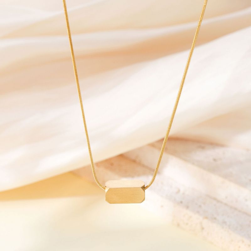 Right Grand Fashion Jewelry Stainless Steel Brushed Rectangle Engrave Name Logo Custom Pendant Necklace