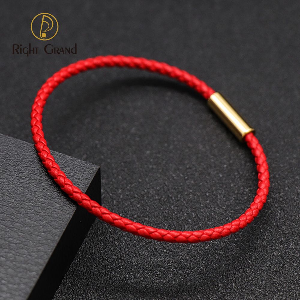 Right Grand New Couple Fashion Jewelry Custom Logo Personalized Graved Name Stainless Steel Clasp Unisex Leather Prayer Rope Bracelet