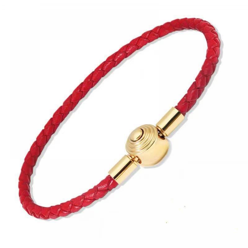 Right Grand Wholesale Simple Trendy Jewelry Stainless Steel Diy Charms Braided Couple Leather Cords Bracelet