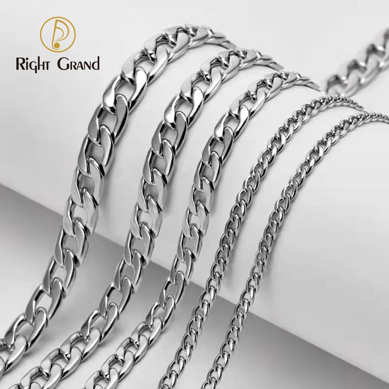 Right Grand Fashion Minimalist Jewelry Bijoux En Acier Inoxydable 18K Gold Plated Stainless Steel Women Lip Thin Chain Necklace