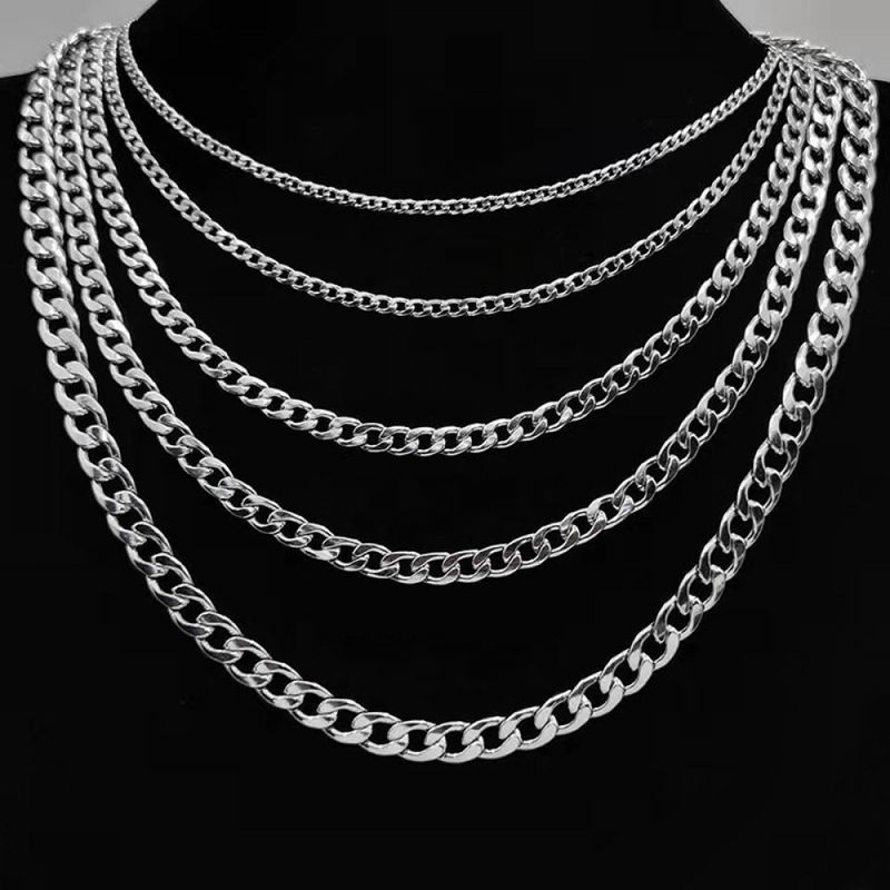 Right Grand Fashion Minimalist Jewelry Bijoux En Acier Inoxydable 18K Gold Plated Stainless Steel Women Lip Thin Chain Necklace
