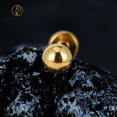 Right Grand 18G/16G ASTM F136 Titanium Ball Threadless Push Pin Labret Stud Earring Nose Tragus Cartilage Conch Helix Piercing