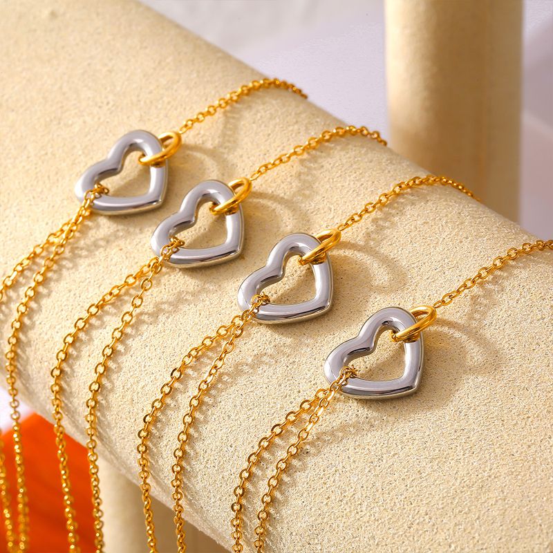 Right Grand Popular Trending Fashion Women Jewelry High Quality Waterproof Stainless Steel Gold Plated Pave Love Heart Charm Bracelet