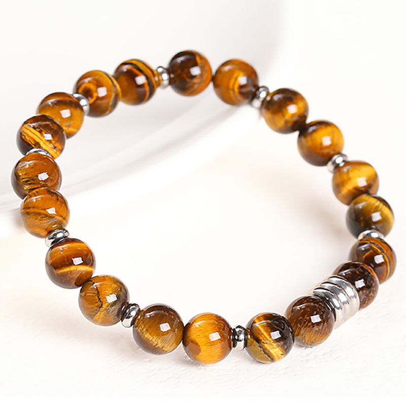Right Grand Wholesale Fashion Women Men Stainless Steel African Turquoise Gemstone Healing Bead Natural Stone Red Tigers Eye Bracelet