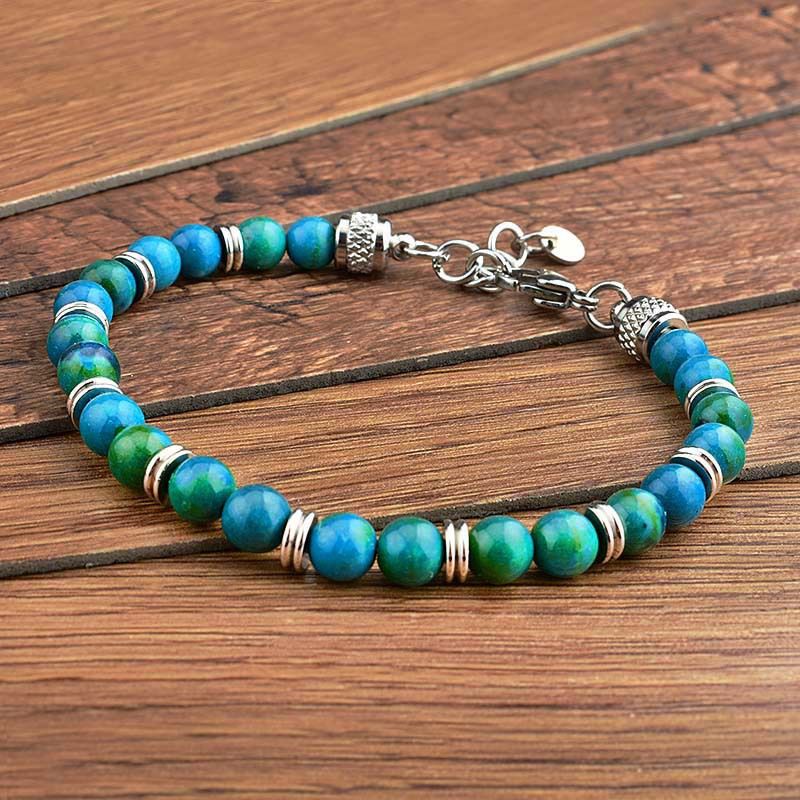 Right Grand High Quality New Fashion Wholesale Men Jewelry Stainless Steel Natural Stone Turquoise Lapis Lazuli Beads Bracelet