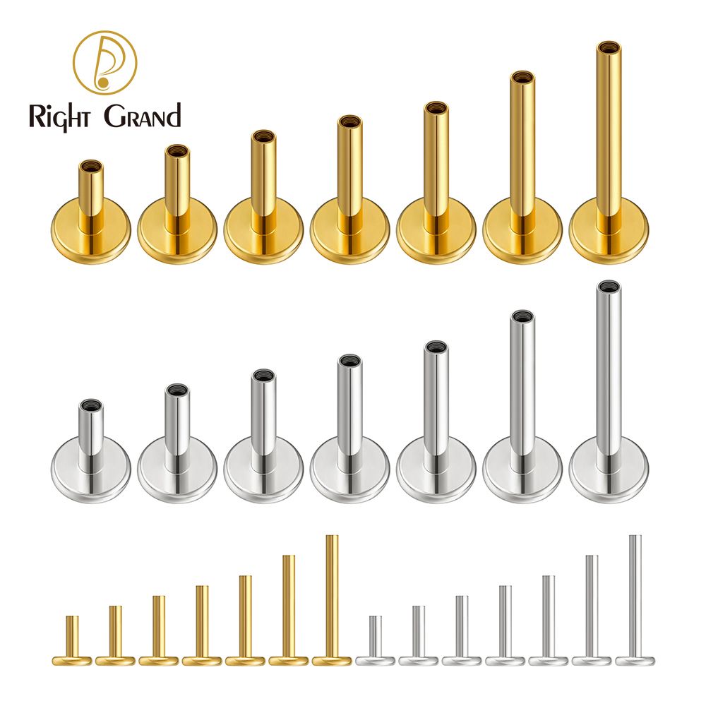 Right Grand 16G 14G Implant Grade Titanium Internal Thread Labret Post