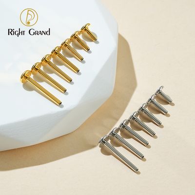Right Grand 16G 14G Implant Grade Titanium Internal Thread Labret Post