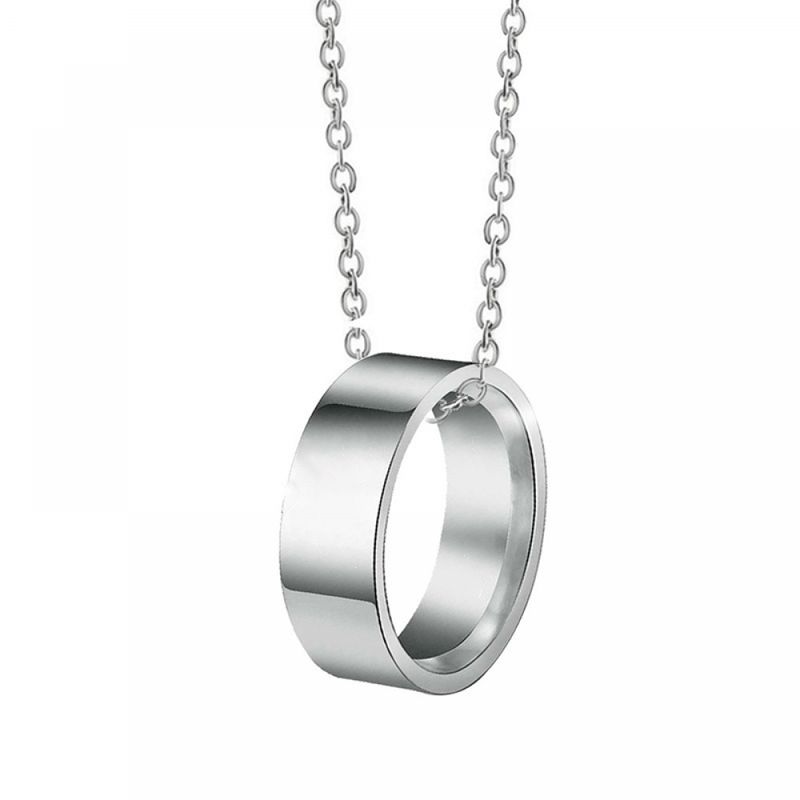 Right Grand Custom Blank Mothers Fathers Day Gift Fashion Jewelry Stainless Steel Ring Pendant Mom Dad Pendant Necklace