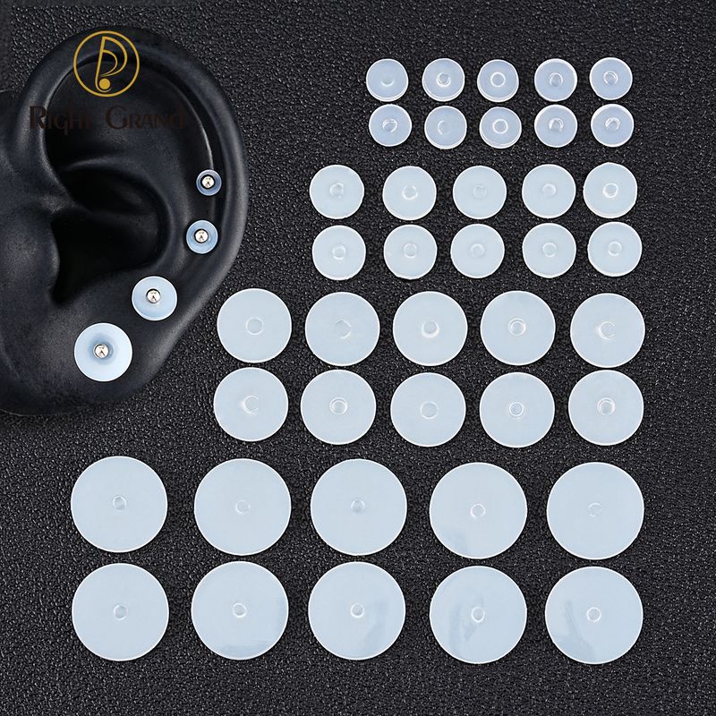 Right Grand Soft Transparent Silicone Piercing Healing Plate Disc Accessories, Suitable for 20G/18G/16G/14G Piercings
