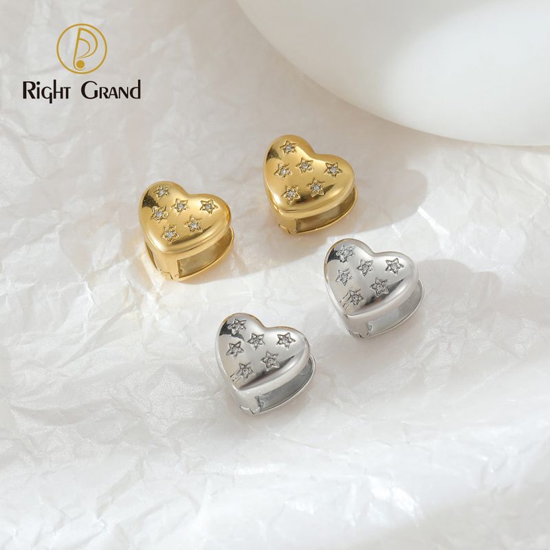 Right Grand Chic Style Stainless Steel Love Ear Clip Double Side Cubic Zirconia Earrings 18k Gold Plated Heart Ear Cuff Stud Earrings Right Grand Chic Style Stainless Steel Love Ear Clip Double Side Cubic Zirconia Earrings 18k Gold Plated Heart Ear Cuff Stud Earrings