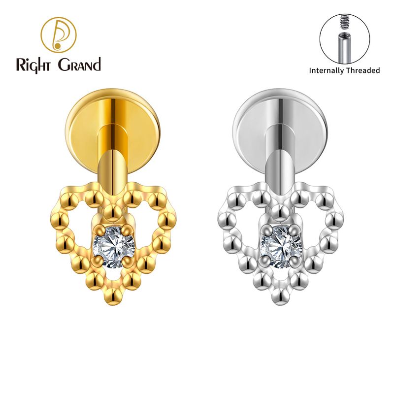Right Grand ASTM F136 Titanium 16G Internal Thread Tiny Hollowed Heart Beads CZ Cartilage Earring Punk Helix Tragus Conch Snug Ear Labret Piercing Jewelry Right Grand ASTM F136 Titanium 16G Internal Thread Tiny Hollowed Heart Beads CZ Cartilage Earring Punk Helix Tragus Conch Snug Ear Labret Piercing Jewelry