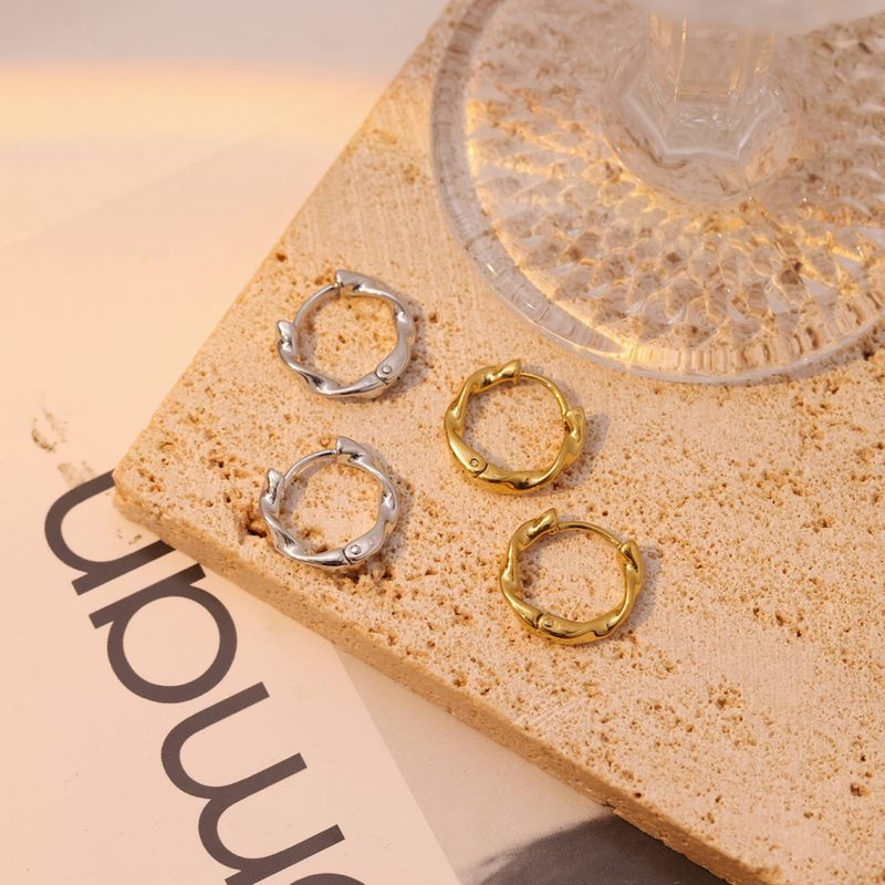 Right Grand Twisted Small Hoop Earrings Non Tarnish Stainless Steel Hoop Huggies Earrings Jewelry