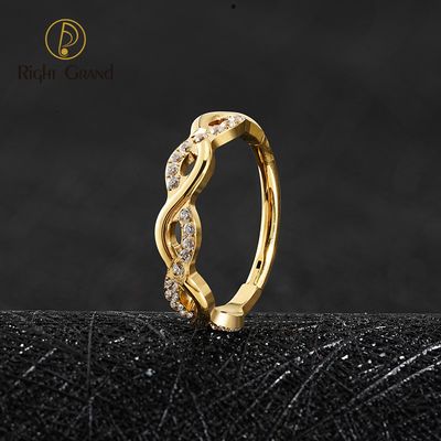 Right Grand ASTM F136 Titanium Twisted Rope Huggie Hoop Earring 16G Infinity CZ Hinged Clicker Septum Nose Ring Earlobe Piercing