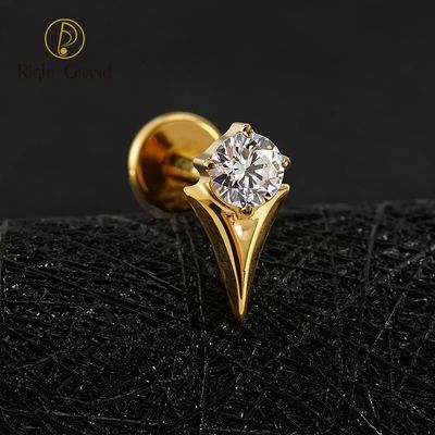 Right Grand ASTM F136 Titanium 16G Internal Threaded Tulip Cartilage Earring 16G Flat Back Labret Stud Tragus Helix Piercing Jewelry