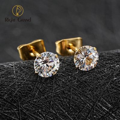 Right Grand ASTM F136 Titanium 2/3/4/5mm CZ Stud Earrings 20G Minimalist Wedding Cartilage Helix Tragus Piercing Jewelry