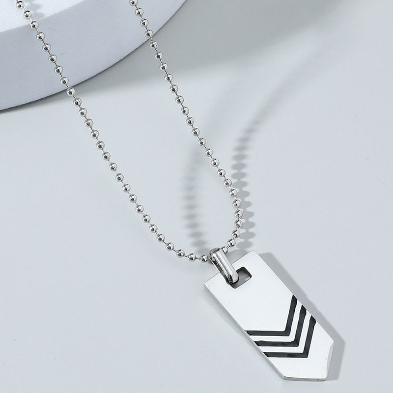 Right Grand Hip Hop Fashion Bijoux Men Necklace Fashion Hip Hop Stainless Steel Arrow Pendant Necklace