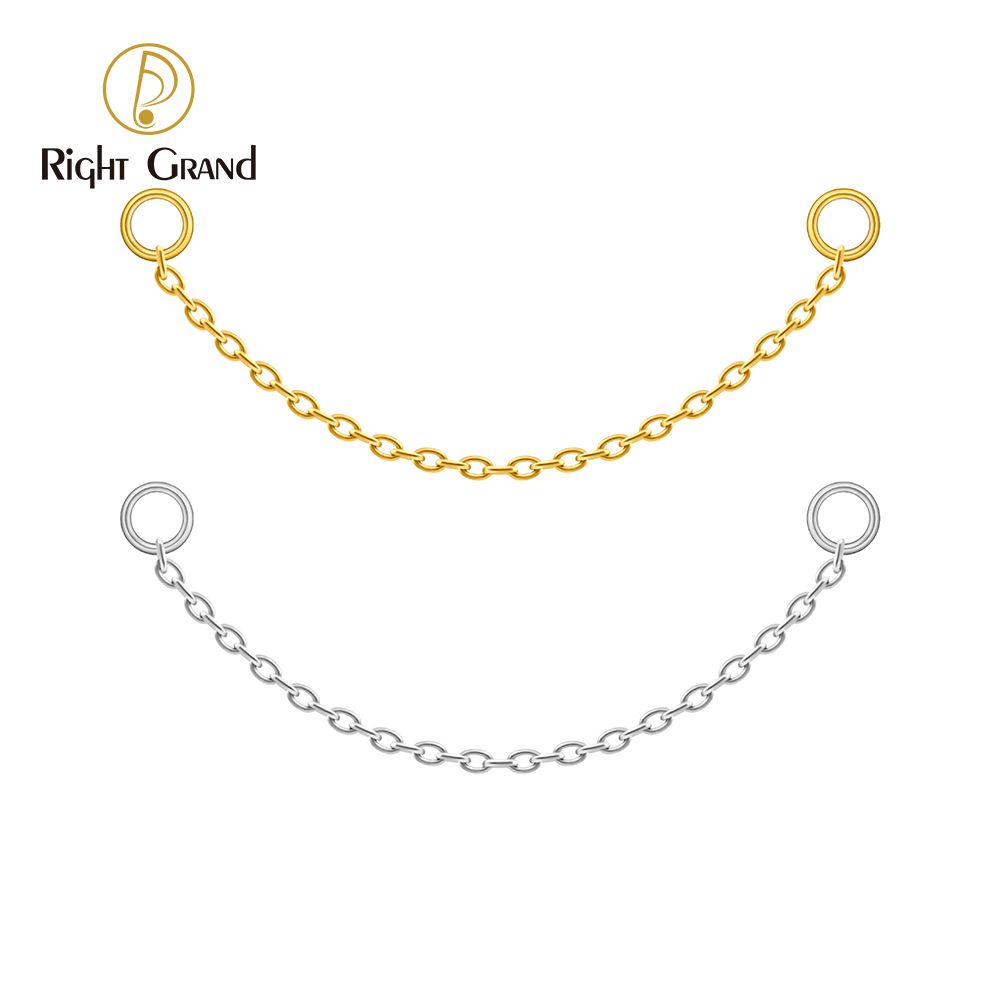Right Grand ASTM F136 Titanium Chains Can Be Anodized For Nose Chain Tragus Cartilage Body Jewelry Accessory