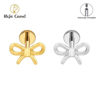 Right Grand ASTM F136 Titanium Internal Thread Bow Knot Flat Back Earring for Cartilage Helix Tragus Lobe 16G Tiny Knot Ear Piercing Nose Stud Right Grand ASTM F136 Titanium Internal Thread Bow Knot Flat Back Earring for Cartilage Helix Tragus Lobe 16G Tiny Knot Ear Piercing Nose Stud