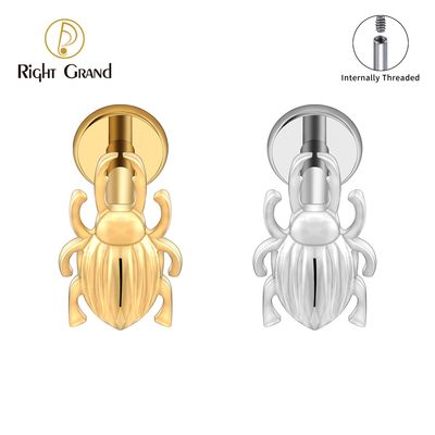 Right Grand ASTM F136 Titanium Internal Thread Insect Stud Earring 16G Helix Stud Tragus Cartilage Labret Monroe Piercing Jewelry