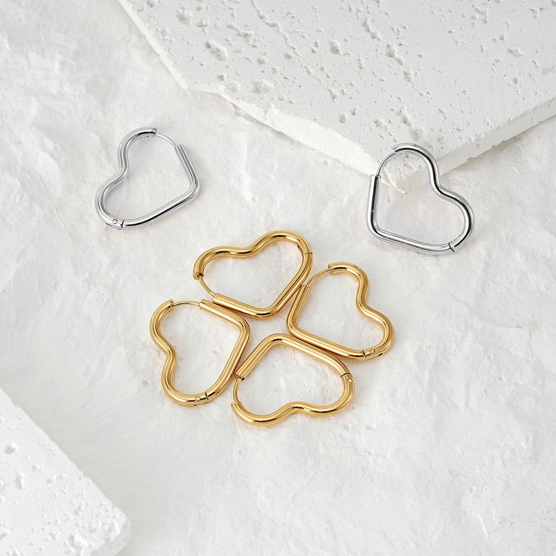Right Grand Stainless Steel Heart-Shaped Huggie Hoop Earrings for Women Waterproof Hypoallergenic Trendy Available Hoop Earrings