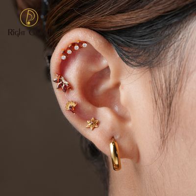 Right Grand ASTM F136 Titanium 16G Wide Chunky Conch Clicker Hoop 8/10/12mm Punk Hinged Segment Clicker Septum Helix Piercing