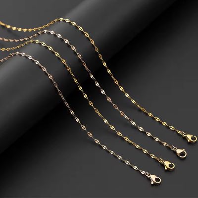 Right Grand Fashion Minimalist Jewelry Bijoux En Acier Inoxydable 18K Gold Plated Stainless Steel Women Lip Thin Chain Necklace