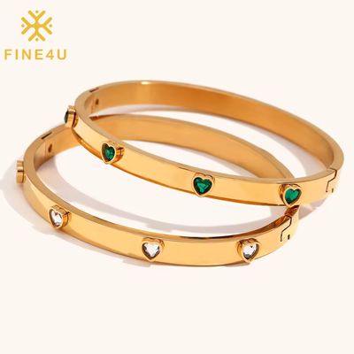 Right Grand Minimalist Trendy Women Jewelry 18K Gold Plated Dangle Beads Charm Stainless Steel Bangle Bracelets