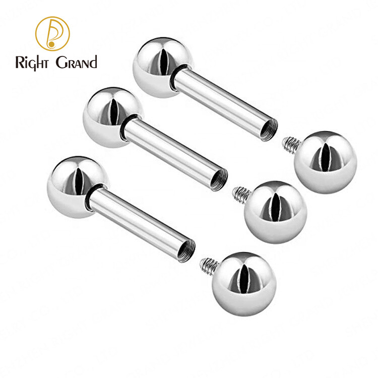 Right Grand Implant Grade Titanium ASTM F136  Internal Thread Straight Barbells Tongue Ring
