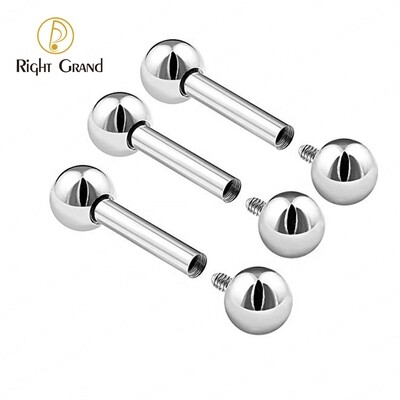 Right Grand Implant Grade Titanium ASTM F136  Internal Thread Straight Barbells Tongue Ring