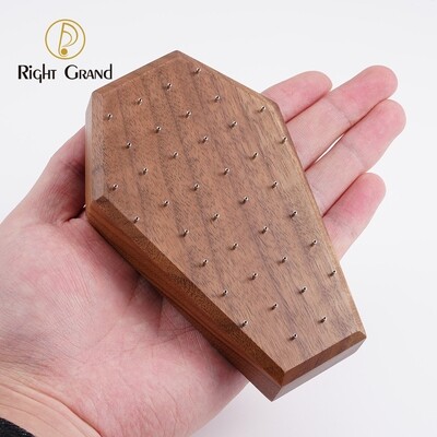 Right Grand Gothic Coffin Black Walnut Wood 14G 16G Body Piercing Jewelry Display With 38 Posts