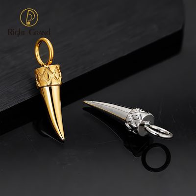 Right Grand ASTM F136 Titanium Bull Horn Charm for Ear Lobe Dangle Hoop Huggie Earrings