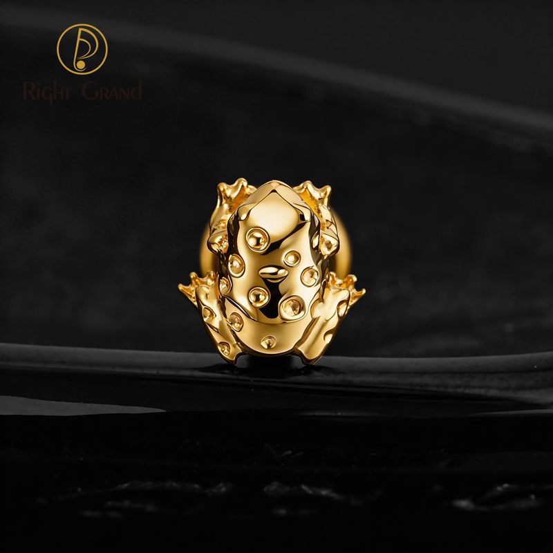 Right Grand ASTM F136 Titanium Internal Thread Toad Labret Ring 16G Flat Back Cartilage Stud Earring Conch Helix Lip Piercing Jewelry