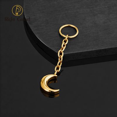 Right Grand ASTM F136 Titanium Moon Drop Ring Charm for Ear Lobe Dangle Hoop Huggie Earrings