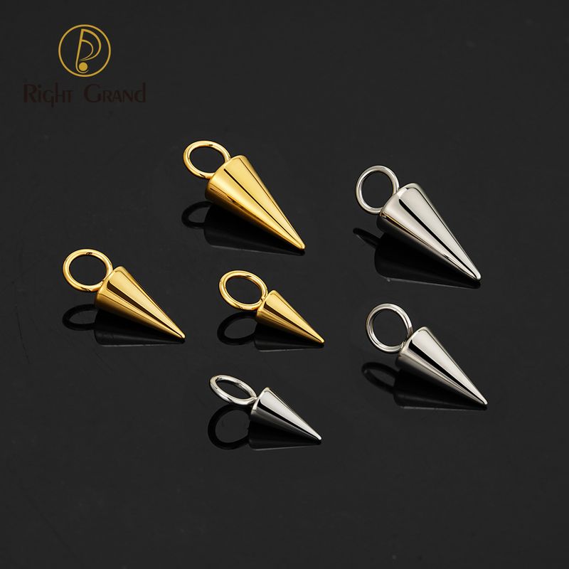 Right Grand ASTM F136 Titanium Cone Drop Ring Charm for Ear Lobe Dangle Hoop Huggie Earrings