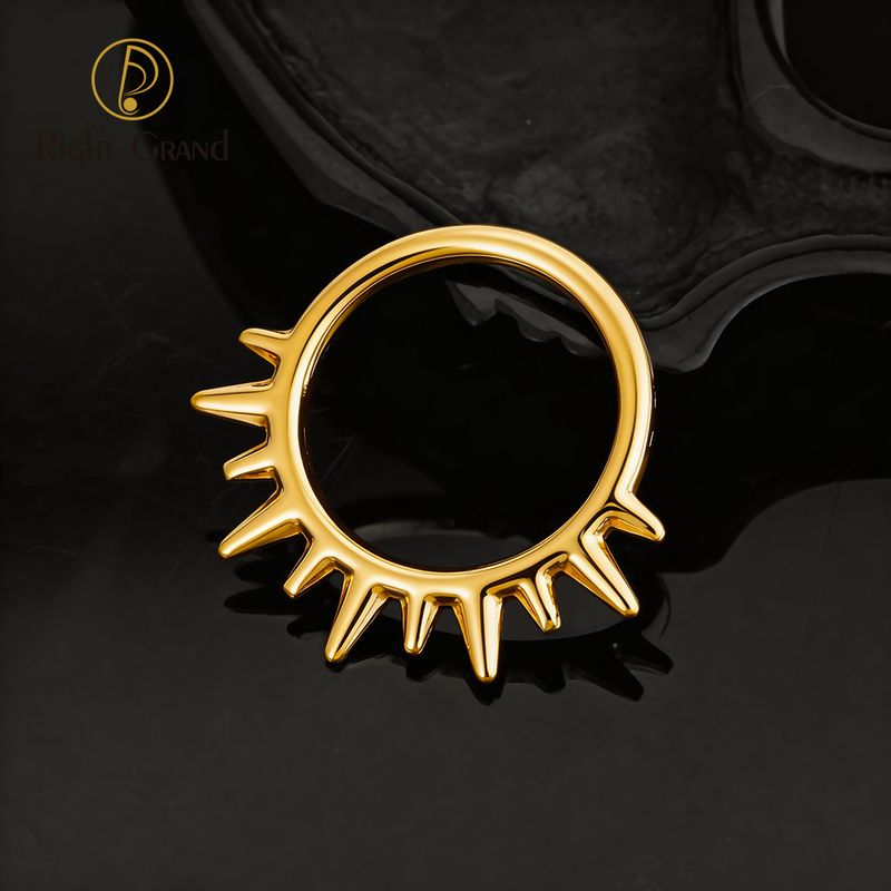 Right Grand ASTM F136 Titanium 16G Sunlight Hinged Clicker Segment Hoop Ring Daith Earring Septem Nose Piercing
