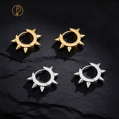 Right Grand Titanium Cone Chunky Hinged 14G Daith Helix Hoop Earring Piercing Jewelry