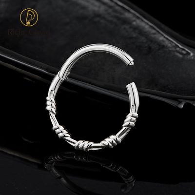 Right Grand Titanium Twists Hinged Septum Clicker Nose Ring 16G Daith Helix Hoop Earring Piercing Jewelry