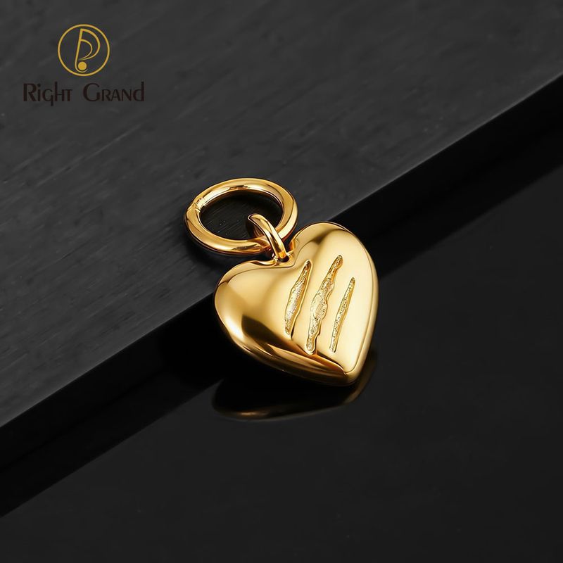 Right Grand Titanium Lacerated Heart Drop Ring Charm for Ear Lobe Dangle Hoop Huggie Earrings