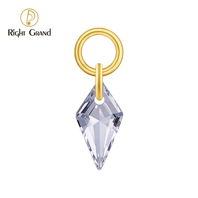 Right Grand Titanium Kite CZ Drop Ring Charm for Ear Lobe Dangle Hoop Huggie Earrings