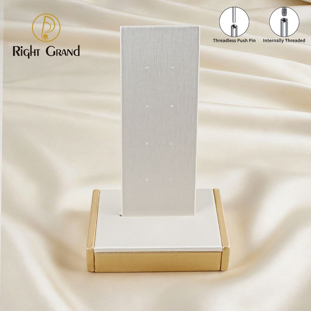 Right Grand High Quality Fiberboard Leather Rectangular Adjustable Board Display Stand for Piercing Body Jewelry Modern Display Holder with 8 Holes