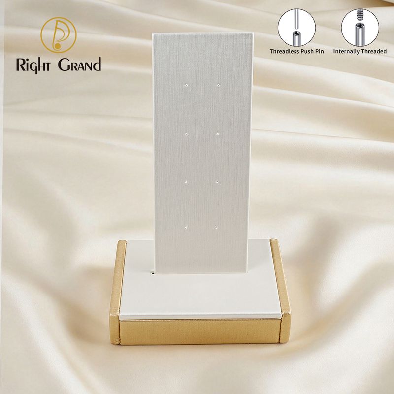 Right Grand High Quality Fiberboard Leather Rectangular Adjustable Board Display Stand for Piercing Body Jewelry Modern Display Holder with 8 Holes