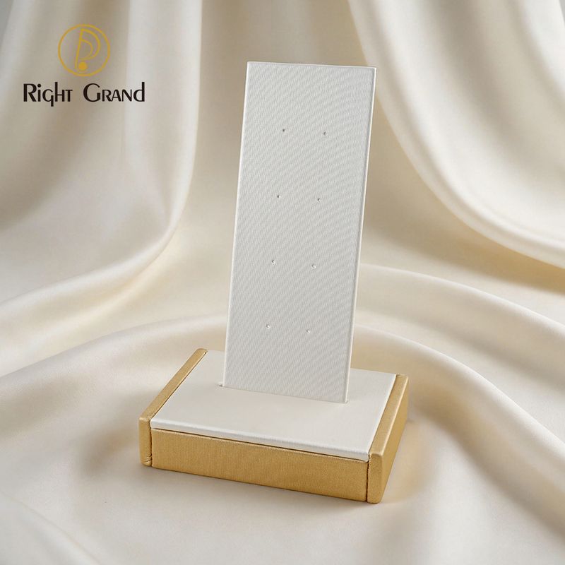 Right Grand High Quality Fiberboard Leather Rectangular Adjustable Board Display Stand for Piercing Body Jewelry Modern Display Holder with 8 Holes