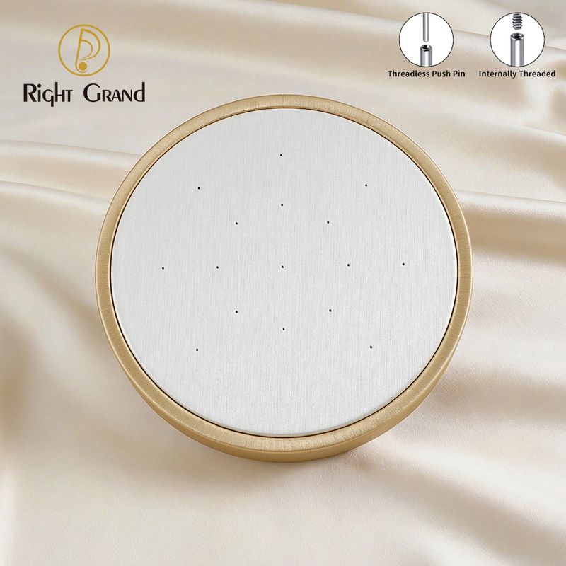 Right Grand High Quality Fiberboard Leather Round Display Stand for Piercing Body Jewelry Modern Display Holder with 12 Holes