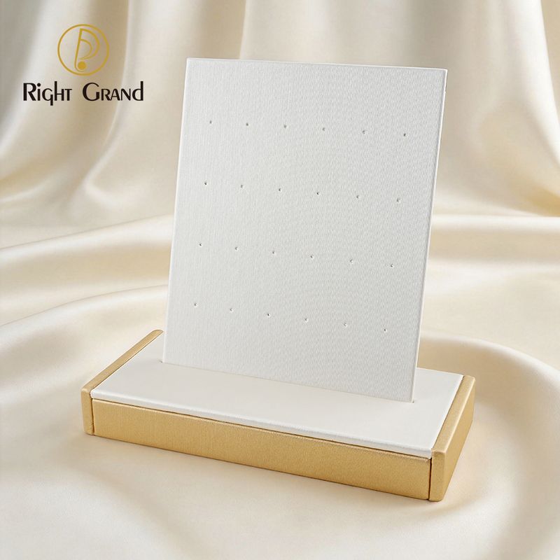 Right Grand High Quality Fiberboard Leather Rectangle Adjustable Board Display Stand for Piercing Body Jewelry Modern Display Holder with 24 Holes