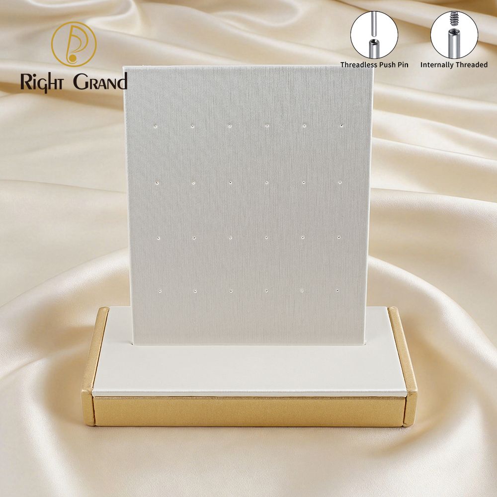 Right Grand High Quality Fiberboard Leather Rectangle Adjustable Board Display Stand for Piercing Body Jewelry Modern Display Holder with 24 Holes