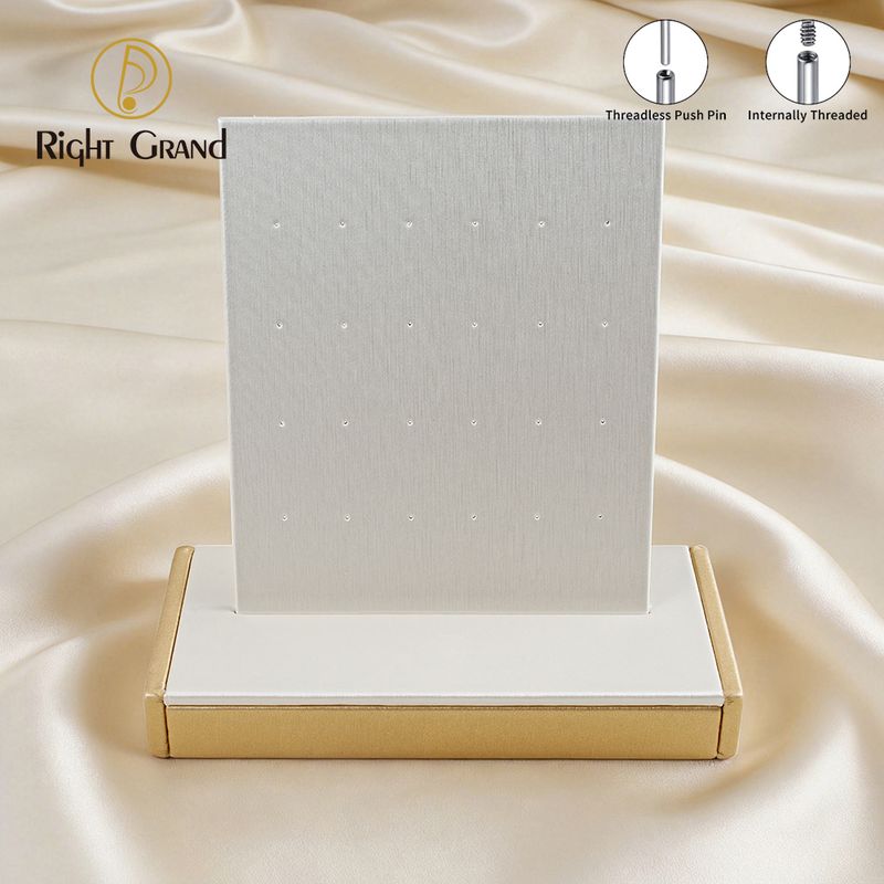 Right Grand High Quality Fiberboard Leather Rectangle Adjustable Board Display Stand for Piercing Body Jewelry Modern Display Holder with 24 Holes